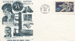 Saturn Apollo-4 US Space Project Cover, President Kennedy And Werner Von Braun Illustrated Cover - North  America