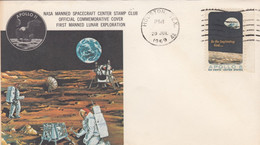 Apollo-11 NASA Manned Spacecraft Center Stamp Club Commemorative Illustrated Cover For 1st Moon Landing - Amérique Du Nord