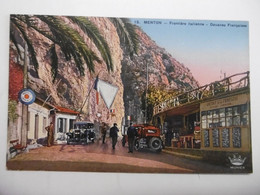 DOUANES - MENTON  Douane Française Frontière Franco-Italienne - Belle CPA Colorisée 06 ALPES MARITIMES - Douane