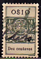 Fiscal/ Revenue, Portugal - Estampilha Fiscal -|- Série De 1929 - 0$10 - Usati