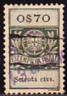 Fiscal/ Revenue, Portugal - Estampilha Fiscal -|- Série De 1929 - 0$70 - Usati
