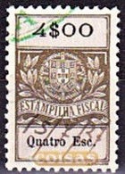 Fiscal/ Revenue, Portugal - Estampilha Fiscal -|- Série De 1929 - 4$00 - Usati