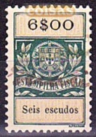 Fiscal/ Revenue, Portugal - Estampilha Fiscal -|- Série De 1929 - 6$00 - Usado