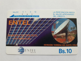 Télécarte Magnétique - Entel Bs. 10 - Estacion Terrena IDR - Santa Cruz - Bolivien