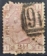 GREAT BRITAIN 1876 - Canceled - Sc# 67, Plate 9 - 2.5d - Used Stamps