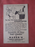 Mader's German Restaurant    Wisconsin > Milwaukee  Ref 4658 - Milwaukee