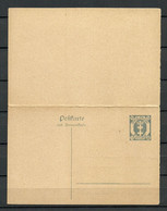 Germany Deutschland DANZIG Ca 1920 Ganzsache 30 Pf Stationery Mit Antwortteil Ungebraucht/sauber - Entiers Postaux