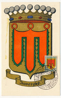FRANCE - Carte Maximum - Blason (armoiries) AUVERGNE - Clermont Ferrand - 11/3/1950 - 1950-59