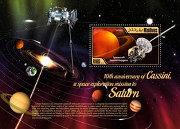 Maldives  2014 Cassini, A Space Exploration Mission To Saturn (Spacecraft Cassini-Huygens, Saturn) - Maldives (1965-...)