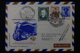 AUTRICHE - Entier Postal + Complément De Gmunden Par Ballon En 1952 Pour La Suisse - L 88159 - Balloon Covers