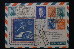 AUTRICHE - Entier Postal + Complément De Salzburg Par Ballon En 1953 Pour Fribourg - L 88163 - Balloon Covers