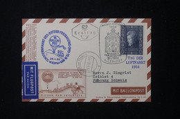 AUTRICHE - Carte De Salzburg Par Ballon En 1956 Pour La Suisse - Oblitération Mozart - L 88182 - Balloon Covers