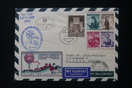 AUTRICHE - Entier Postal + Complément De Salzburg Par Ballon En 1956 Pour La Suisse - L 88184 - Balloon Covers