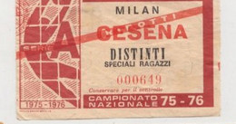 MILAN - CESENA  1975/76 - Calcio - Ticket , Biglietto Ingresso Stadio - N. 000649 - Tickets - Entradas