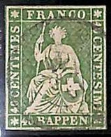 95003aA  - SWITZERLAND - STAMP -  ZUMSTEIN #  26 Green Thread - Very Fine  USED - Gebraucht