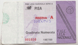 Pisa - Juventus  1986/87 - 08/11/1987 - Calcio - Ticket , Biglietto Ingresso Stadio - N. 001036 - Tickets - Entradas
