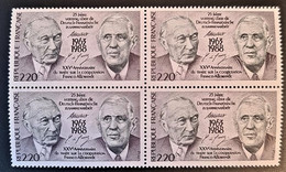 BRD 1988 - MNH - Mi 1351 - Bloc Of 4 - 25 Jahre Deutsch-Französische Zusamenarbeit - Unused Stamps
