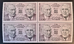 BRD 1988 - MNH - Mi 1351 - Bloc Of 4 - 25 Jahre Deutsch-Französische Zusamenarbeit - Neufs