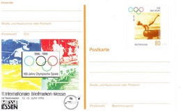 Allemagne -1996-Entier Postal 1896-1996-100 Ans De Jeux Olympiques - Privé Postkaarten - Ongebruikt