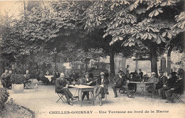 77-CHELLES-GOURNAY- UNE TERRASSE AU BORD DE LA MARNE - Chelles