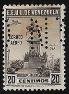 VENEZUELA-1938- Valore Usato Di P.A. Da 20 C. Con Perforazione, Francobollo PERFIN - In Buone Condizioni. - Perforés