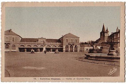 Castelnau Magnoac - Halles Et Grande Place - NARBO - Circulé 1945 - Castelnau Magnoac
