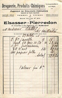 30.GARD.ALAIS.DROGUERIE.PRODUITS CHIMIQUES.FABRIQUE DE COULEURS.ELSASSER-PIERREDON.FACTURETTE. - Perfumería & Droguería