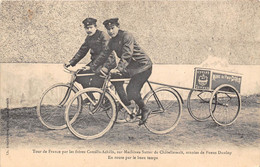 86-CHÂTELLERAULT- TOUR DE FRANCE PAR LES FRERES CAMILLS-ACHILLS SUR MACHINES SUTTER DE CHÂTELLERAULT MUNIES DE PNEUS DUN - Chatellerault