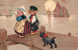 Illustration E. Colombo Enfants Et Chien (Pays-Bas, Nederland) Carte A.V. N° 1448 De 1928 - Colombo, E.