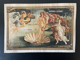 Sierra Leone 2019 IMPERF NON DENTELE Mi. Bl. ? Sandro Botticelli Birth Venus Art Kunst Wooden Wood Bois Holzfurnier - Sierra Leone (1961-...)