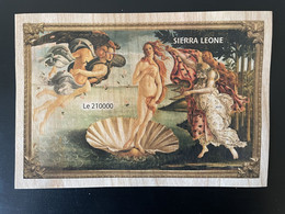Sierra Leone 2019 IMPERF NON DENTELE Mi. Bl. ? Sandro Botticelli Birth Venus Art Kunst Wooden Wood Bois Holzfurnier - Nudi