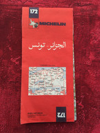 ✔️ALGÉRIE TUNISIE -☛Carte Routière-Michelin-Alger Kabylie-Oran-Tlemcen-Bizerte-Tunis-Mostaganem-1983 - Cartes Routières