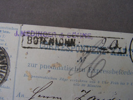 Rohrpost Bote Bezahl  1884 - Interi Postali