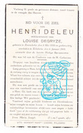 DP Henri Deleu ° Zonnebeke 1858 † Zillebeke Ieper 1943 X Louise Degryze - Santini