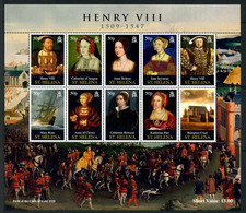 St. Helena 2009 500th Birth Anniversary Of King Henry VIII Sheetlet Of 10, MNH, SG 1084/93 - Sainte-Hélène