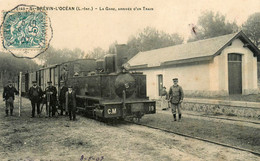 St Brévin L'océan * 1907 * La Gare , Arrivée D'un Train * Locomotive Machine * Ligne Chemin De Fer * Le Photographe - Saint-Brevin-l'Océan