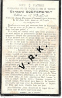 MILITAIRE- Bernard SOETEMONDT ,Soldat Au 27° D'Artillerie , + à Verneuil Le 30/6:1916 à 25 Ans, Imp. Cassel - Obituary Notices