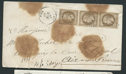 LSC CHARG2E  AFFRANCHIE PAR YVERT N° 31 X 3 , Obl. Gc 2656   Nice  17/11/1871  - PHI 26013 - Postal Rates