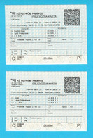 CROATIA RAILWAYS Ticket (2. Pcs.) * Train Billet Biglieto Billete Tren Treno Zug Chemin De Fer Eisenbah Croacia Croazia - Sin Clasificación