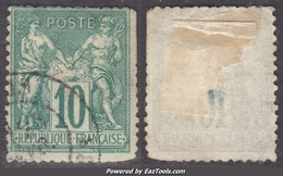 *RARE* 10c Sage Vert Au Type II (N/U)  à -20€ (Y&T N° 76, Cote  325€) - 1876-1898 Sage (Type II)