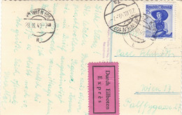 ÖSTERREICH EXPRESS 1949 - 1 S Blau (Trachtenfrankierung) Auf Fotokarte AFLENZ - 1945-60 Storia Postale