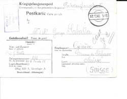Carte De Correspondance Des Prisonniers De Guerre 1940 Adressé à Georges Sabatier (Genève) De G. Coste (Nuremberg)(?) - Weltkrieg 1939-45