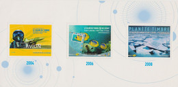 Delcampe - France Gravure Bloc Gommé Exposition "Le Salon Du Timbre Et De L'écrit" 2004 2006 2008 - Documents De La Poste
