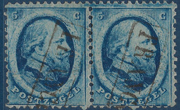 Pays Bas N°4 5c Bleu Fonçé Paire Oblitéré Letterbox Franco Superbe - Used Stamps