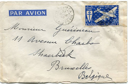 NOUVELLE-CALEDONIE LETTRE PAR AVION DEPART NOUMEA 21 MARS 46 Nelle CALEDONIE POUR LA BELGIQUE - Storia Postale