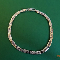 Bracelet Maille Plate En Métal Argenté De Belle Qualité (G) - Bracciali