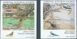 Stati Uniti D'america,United States,U.S.A,NATIONAL AUDUBON SOCIETY Birds - 2 BLOCKS VALUE OF $5 EACH, MNH - Sellos Locales