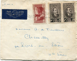 GRAND LIBAN LETTRE PAR AVION DEPART (BEYROUTH ? I 39) POUR LA FRANCE - Covers & Documents