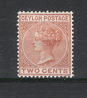 CEYLON  ( ÎLE DE CEYLAN ) /  Y. & T.  N° 48  /  2 Cents Carmin - Ceylon (...-1947)