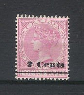 CEYLON  ( ÎLE DE CEYLAN ) /  Y. & T.  N° 116  /  4 Cents Rose , Surcharge Noire De 2 Cents - Ceylon (...-1947)